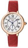 GV2 by Gevril Women&#39;s Rome Vegan Stainless Steel Swiss Quartz Watch with Faux Leather Strap, Red, 16 (Model: 12201-V1)