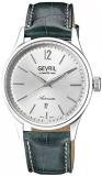 Gevril Men's Stainless Steel Automatic Watch with Italian Leather Strap, Blue, 20 (Model: 4250A-L2)