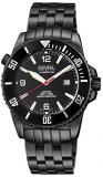 Gevril Men&#39;s Swiss Automatic Watch with Stainless Steel Strap, Black, 20 (Model: 46008)