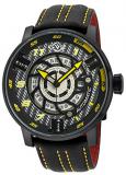 Gv2 by Gevril Men&#39;s Stainless Steel Automatic Sport Watch with Leather Strap, Black, 22 (Model: 1315)