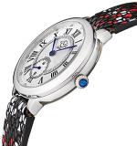 GV2 by Gevril Women's Stainless Steel Swiss Quartz Watch with Leather Strap, Red Multi, 16 (Model: 12200S)