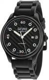 Gevril Men's Stainless Steel Automatic Watch with Rubber Strap, Black, 22 (Model: 46400)