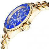 Gevril Men Wall Street Swiss Automatic Watch with Stainless Steel Strap, Yellow Gold, 20 (Model: 4854B)