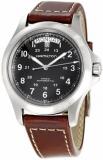 Hamilton Men&#39;s Stainless Steel Automatic Watch with Leather Strap, Brown, 20 (Model: H64455533)
