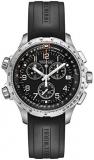 Hamilton Khaki X-Wind Black Dial Silicone Strap Men's Watch H77912335