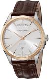 Hamilton Men&#39;s Jazzmaster Gold Swiss-Automatic Watch with Leather Calfskin Strap, Brown, 22 (Model: H42525551)