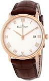 Blancpain Villeret White Dial 18kt Rose Gold Brown Leather Mens Watch 6651-3642-...