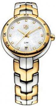 Tag Heuer Link Two-tone Diamond Ladies Watch; White mother of pearl dial WAT1353.BB0962