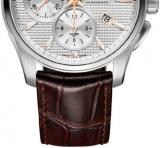 Hamilton Jazzmaster Silver Dial SS Leather Chrono Automatic Male Watch H32596551