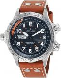 Hamilton Khaki Aviation X-Wind Day Date Swiss Automatic Watch 45mm Case, Black Dial, Brown Leather Strap (Model: H77755533)