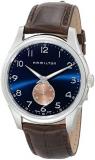 Hamilton Jazzmaster Thinline Small Second Swiss Quartz Watch for Men | Swiss Made | 40mm Stainless Steel case | Blue Dial Analog Watch | Sapphire Crystal with Brown Leather Strap (Model: H38411540)
