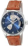 Hamilton Watch Jazzmaster Open Heart Auto 42mm Case, Blue Dial, Brown Leather Strap (Model: H32705041)