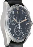 Hamilton Khaki Aviation Pilot Pioneer Swiss Chronograph Quartz Watch 41mm Case, Black Dial, Grey Textile NATO Strap (Model: H76522931)