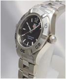 TAG Heuer Women's Aquaracer 28mm Steel Bracelet & Case Swiss Quartz Black Dial Analog Watch WAF1410.BA0823