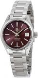 Tag Heuer Carrera Automatic Calibre 9 Burgundy Dial Stainless Steel Ladies Watch WAR2417.BA0776
