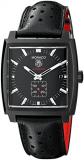 TAG Heuer Men's WW2119.FC6338 Monaco Black Stainless Steel Watch with Leather Ba...