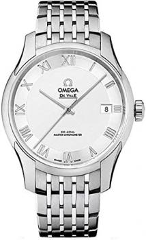 Omega De Ville Hour Vision White Dial Stainless Steel Mens Automatic Watch 43310412102001