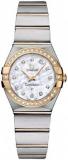 Omega Constellation Steel/Yellow Gold White Mother-of-Pearl/Diamond Dial Bracelet