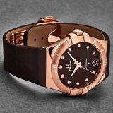 Omega Women's 12353356063001 'Constellation' Brown Diamond Dial 18K Rose Gold Swiss Quartz Watch