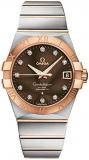 Omega Constellation Co-Axial Brown Diamond Dial Two Tone Unisex Watch 123.20.38.