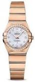 Omega Constellation Quartz Diamond White Mother of Pearl Dial Ladies Watch 123.55.24.60.55.001