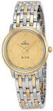 Omega DeVille Prestige Champagne Dial Steel and Yellow Gold Ladies Watch 42420276008001