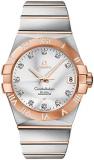 Omega Constellation Silver Dial Rose Gold and Steel Diamond Mens Watch 123253821...