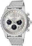 Breitling Men's Chronospace Automatic Mechanical Chrono Stratus Silver Dial Mesh Stainless Steel
