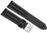 Breitling Black Crocodile Leather 24 mm - 20 mm Strap with Stainless Steel Tang