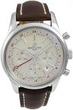 Breitling Transocean Chronograph GMT Silver Dial Brown Leather Mens Watch AB045112-G772BRLT