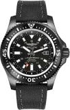 Breitling Superocean 44 Special Black Steel Men's Watch on Anthracite Canvas Strap M1739313/BE92-109W