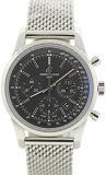 Breitling Transocean Black Chronograph Dial Stainless Steel Mens Watch AB015212-BA99SS