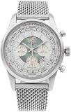 Breitling Men's BTAB0510U0-A732SS Transocean Chronograph Unitime Analog Display Swiss Automatic Silver Watch