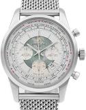 Breitling Men's BTAB0510U0-A732SS Transocean Chronograph Unitime Analog Display Swiss Automatic Silver Watch