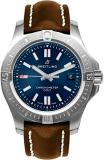 Breitling Chronomat Colt Automatic 44 Blue Dial Men's Watch on Brown Leather Strap A17388101C1X2