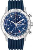 Breitling Navitimer World Blue Dial & Rubber Strap Men's Watch A2432212/C651-258...