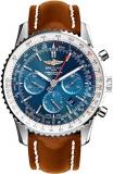 Breitling Navitimer 01 Stainless Steel on Brown Leather Strap Men's Watch AB0127...