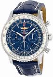 Breitling Navitimer 01 Chronograph Automatic Blue Dial Blue Leather Mens Watch A...