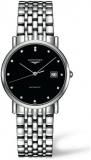 Longines Elegant Collection L4.809.4.57.6 Automatic Black Dial Diamond Markers 35MM