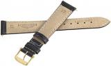Longines Black 17mm Mens Replacement Watch Band Strap Gold Buckle