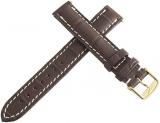Longines Women's 14mm Brown Leather Replacement Watch Band Strap Gold Buckle