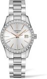 Longines Conquest Classic Quartz Diamond Silver Dial Ladies Watch L2.386.0.72.6