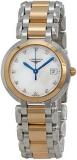 Longines Primaluna White Mother of Pearl Stainless Steel and 18kt Rose Gold Dial Ladies Watch L81125876