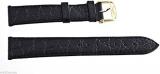 Longines Genuine Black Leather Replacement Watch Band Strap Gold Buckle 19mm