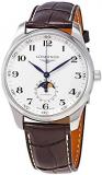 Longines Master Collection Automatic Moonphase Watch, Silver Barleycorn Dial, 42...
