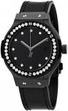 Hublot Classic Fusion Lacquered Black Dial Automatic Men's Diamond Watch 565.CX.1210.VR.1204