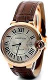 Cartier W6900651 Ballon Bleu 18k Pink Gold Auto Brown Leather Watch