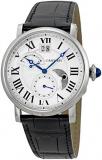 Cartier Rotonde Retrograde Silver Dial SS Leather Automatic Men's Watch W1556368