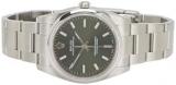 Rolex Pre-Loved Stainless Steel & Olive Green Oyster Perpetual 114200 34mm, Green