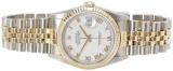 Rolex Pre-Loved 18K Yellow Gold & Stainless Steel Roman Datejust 116233 36mm, White